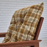 1970s, Danish lounge chair, original condition, furniture wool fabric, teak wood.