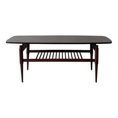 table basse danoise  en teck à double plateau, design 1950