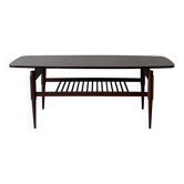 Danish teak coffee table with a double top, 1950s design.