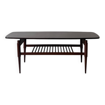 table basse danoise  en teck à double plateau, design 1950