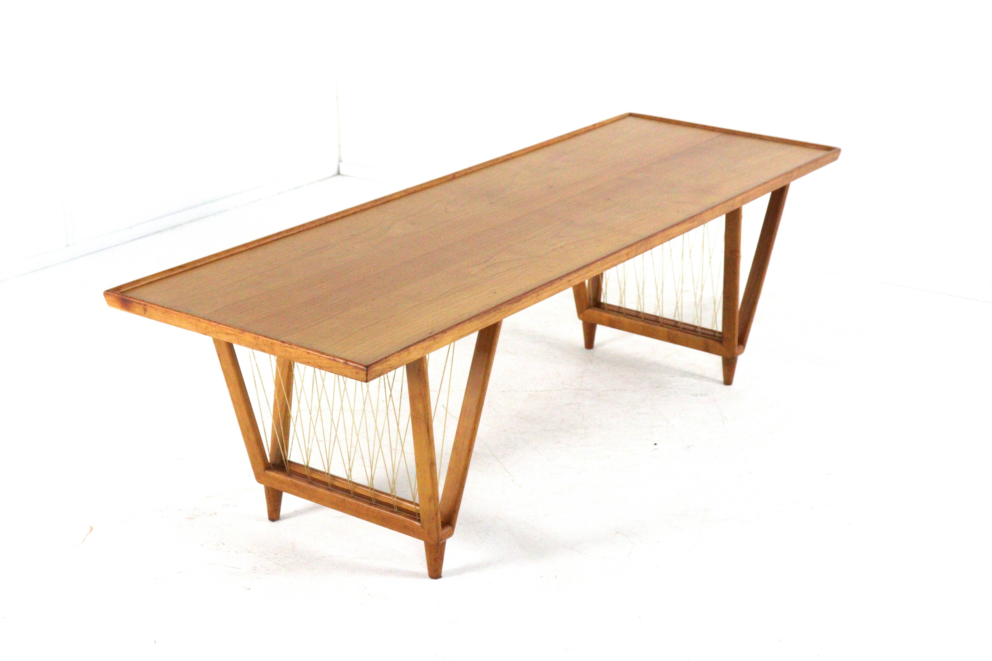 mid century modern Coffee table 'Deinum'  vintage design with magazine rack