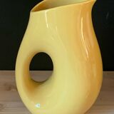 Vintage yellow ceramic pitcher