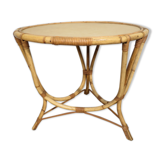 Rattan tripod coffee table