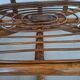 Oval coffee table in rattan and cane, vintage double top