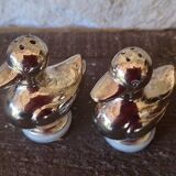 Vintage silver metal salt and pepper shaker
