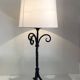 Wrought iron lamp, 2M fabric cable, cotton shade