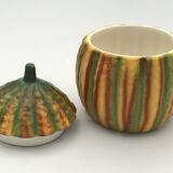 Vintage ceramic sugar bowl by Barettoni Nove, melon shape, Italy