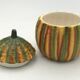Vintage ceramic sugar bowl by Barettoni Nove, melon shape, Italy