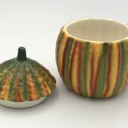 Vintage ceramic sugar bowl by Barettoni Nove, melon shape, Italy