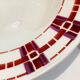 5 hollow plates in burgundy and red earthenware Stuart mill ds loups