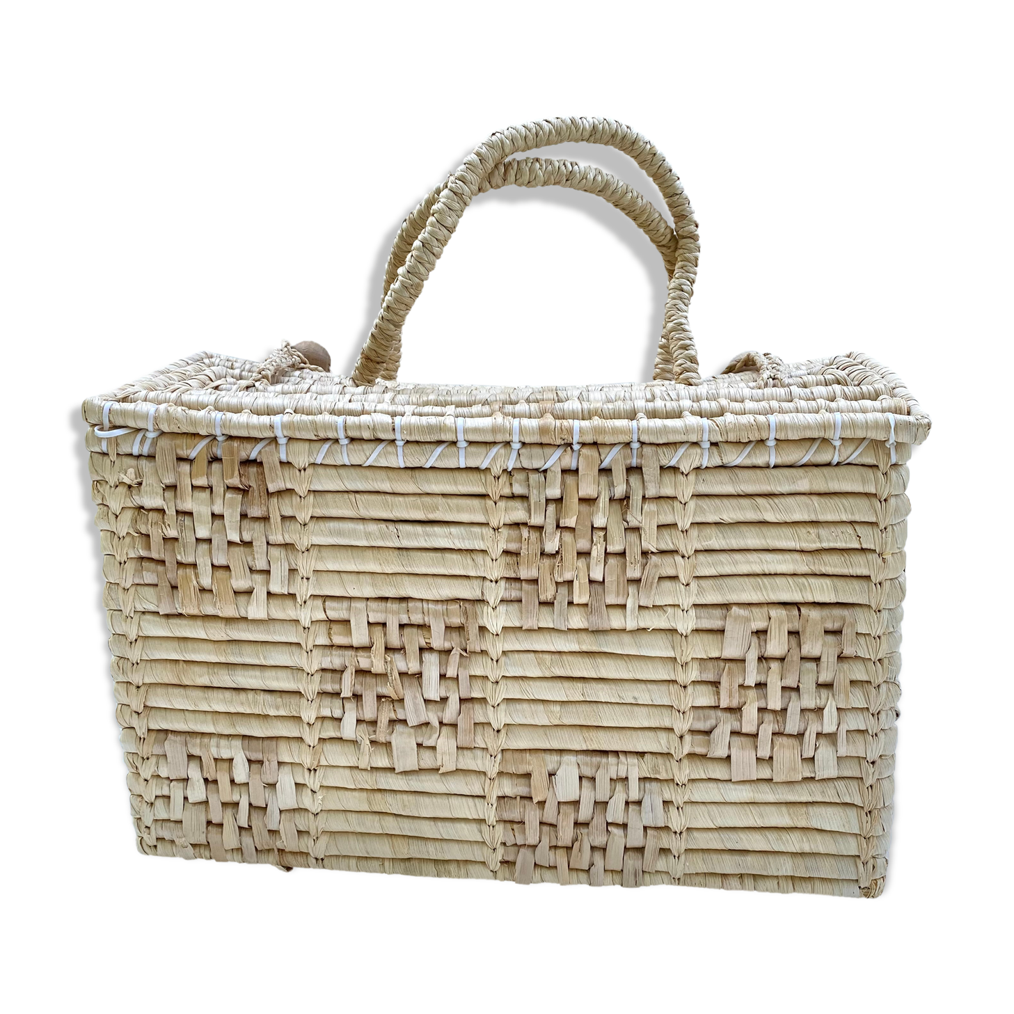 Valise vintage en fibres naturelles