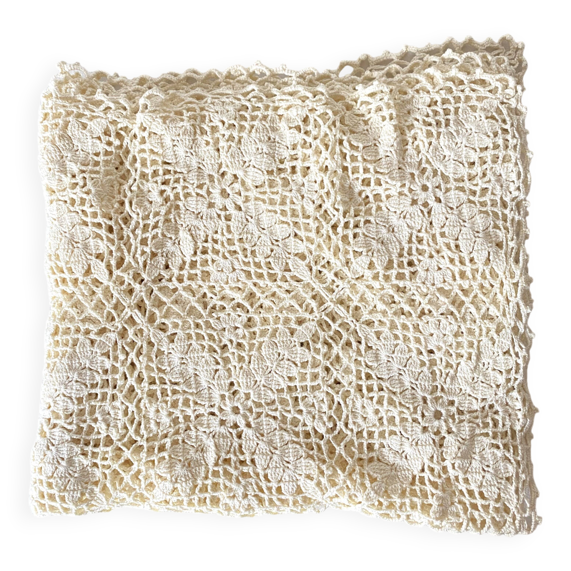 Plaid, couverture au crochet 75X150 cm