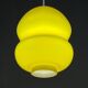 Yellow glass pendant lamp, Yugoslav mid-century, 1970s.