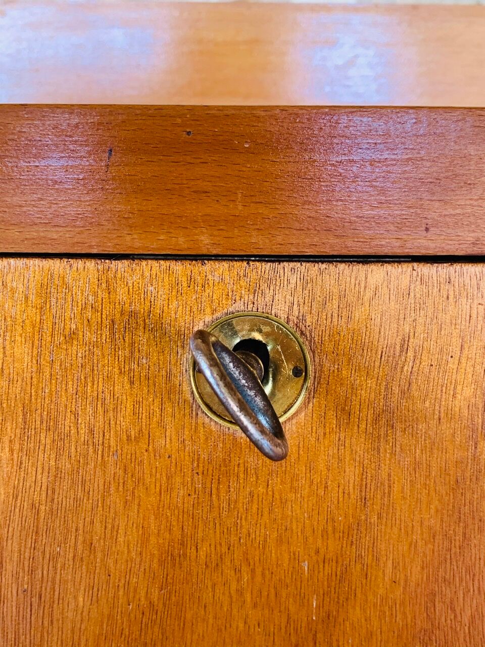 Vintage secretary on feet compass Scandinavian style, circa 50's