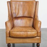 Vintage Armchair Made of Sheepskin Leather