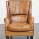Vintage Armchair Made of Sheepskin Leather
