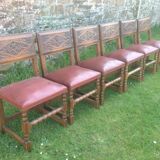 Rustic old oak chairs