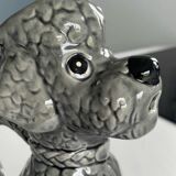 Vintage grey poodle-shaped pitcher – Zoomorphic ceramic carafe