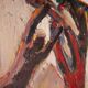 Peinture abstraite représentant des personnes se reposant près d'un arbre
