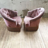 Armchairs pink captionne toad