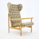 1960s Rare Beech Wing Armchair by ULUV, Czechoslovakia