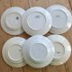 Mismatched vintage flat plates in ironstone - Blue/green decor