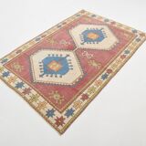 4x6 Burgundy & Blue Oriental Vintage Rug, 132x190Cm