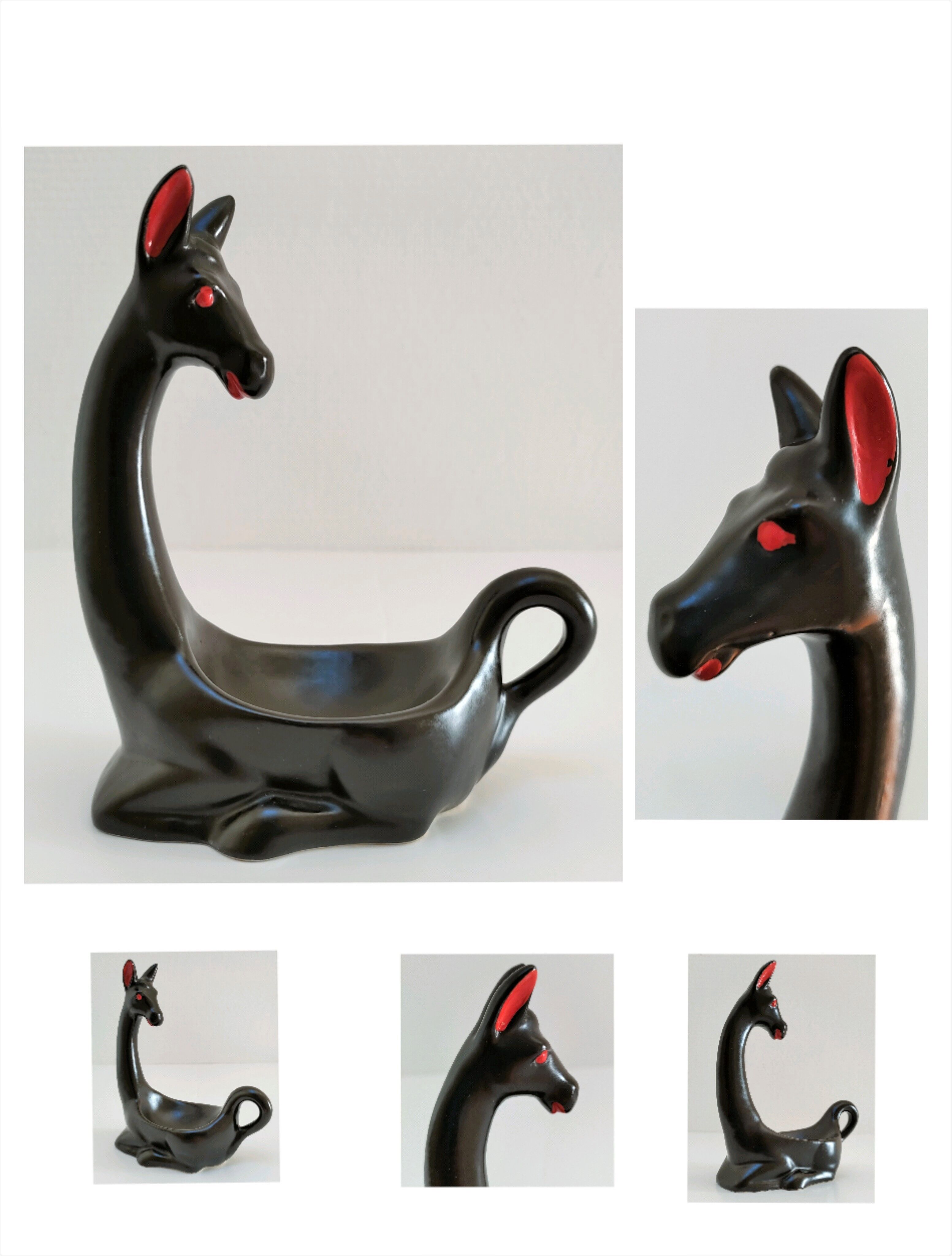 Empty pocket zoomorphic figure ceramic design 60s