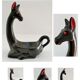 Empty pocket zoomorphic figure ceramic design 60s