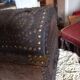 Old chest wood and studded leather