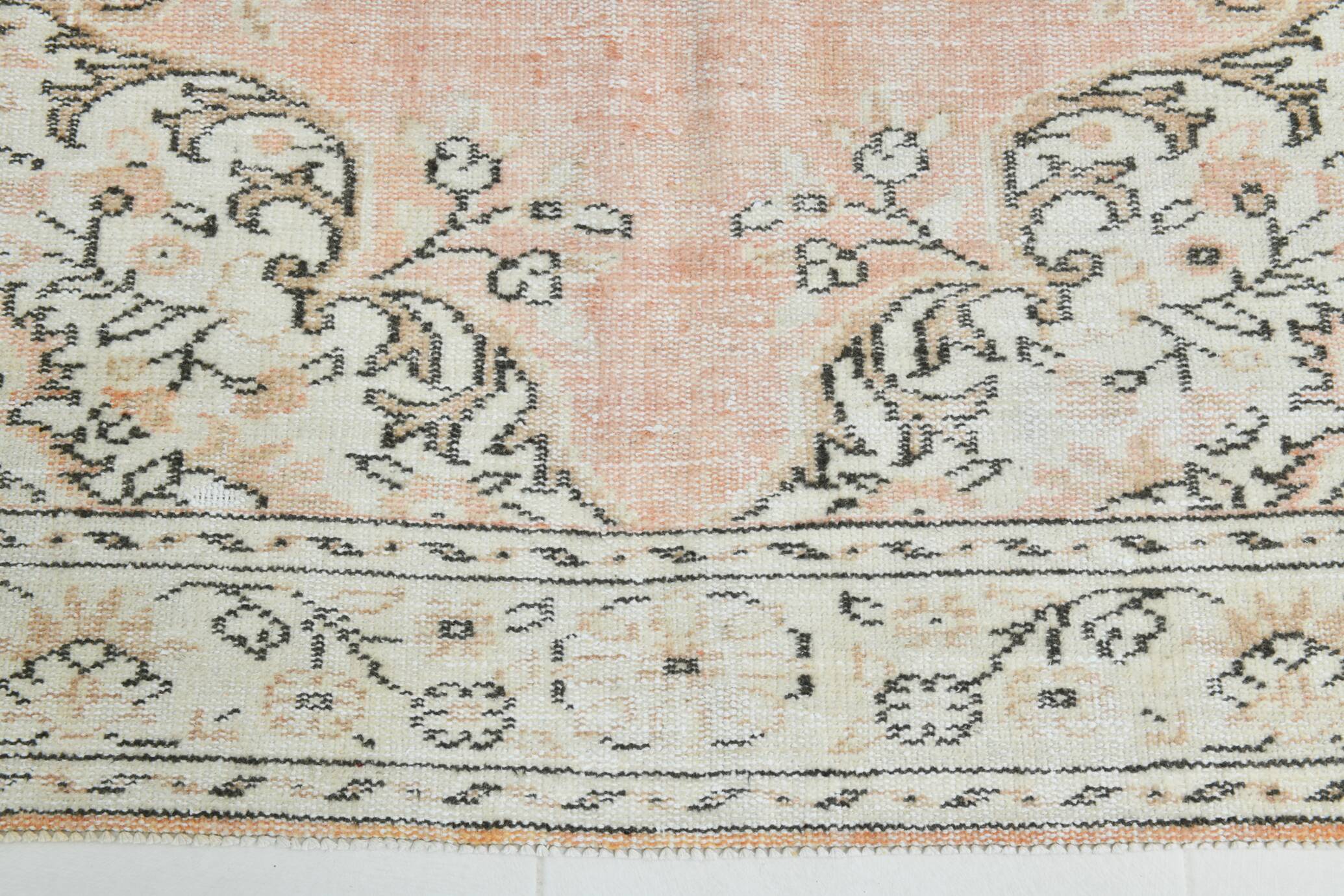 6x9 Turkish Apricot Oriental Vintage Rug, 180x289Cm