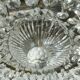 Crystal glass ceiling light plafoniere brass metal 60s hollywood regency style