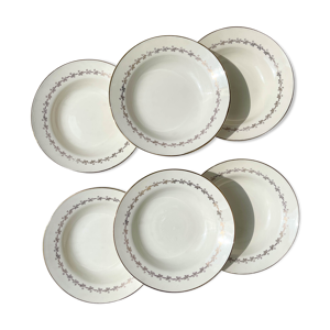 6 assiettes creuses porcelaine