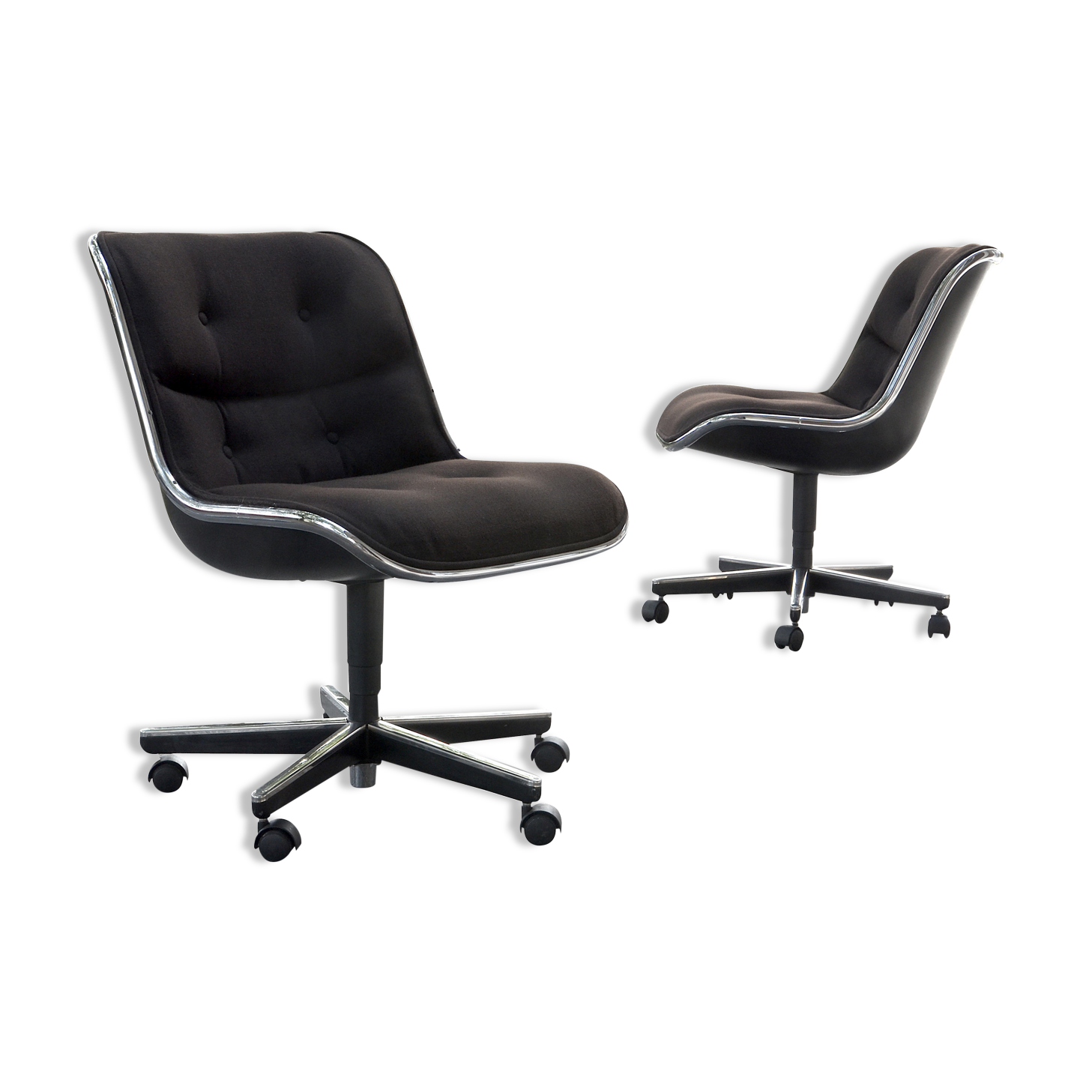 Pair of chairs by Charles Pollock edition Knoll