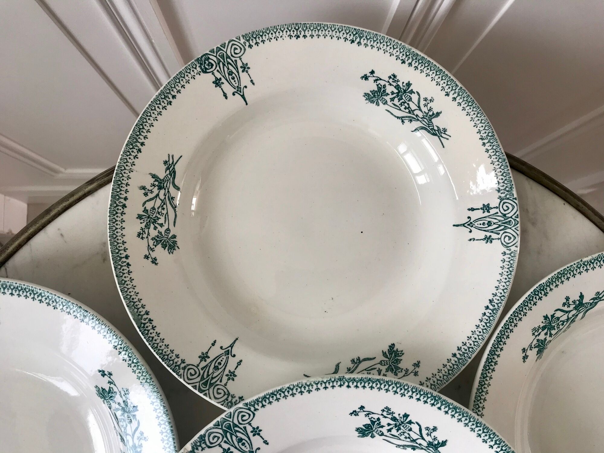 Lot of 6 hollow plates terre de fer saint-amand xixth