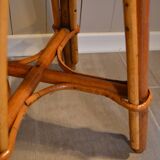 Tabouret rotin vintage 1960