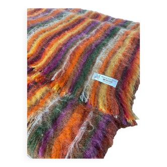 Plaid/couverture en laine mohair brun de Vian-Tiran