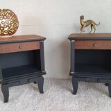 Art Deco walnut bedside tables.