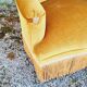 Ensemble de 2 fauteuils crapauds et 1 canapé 2 places velour moutarde