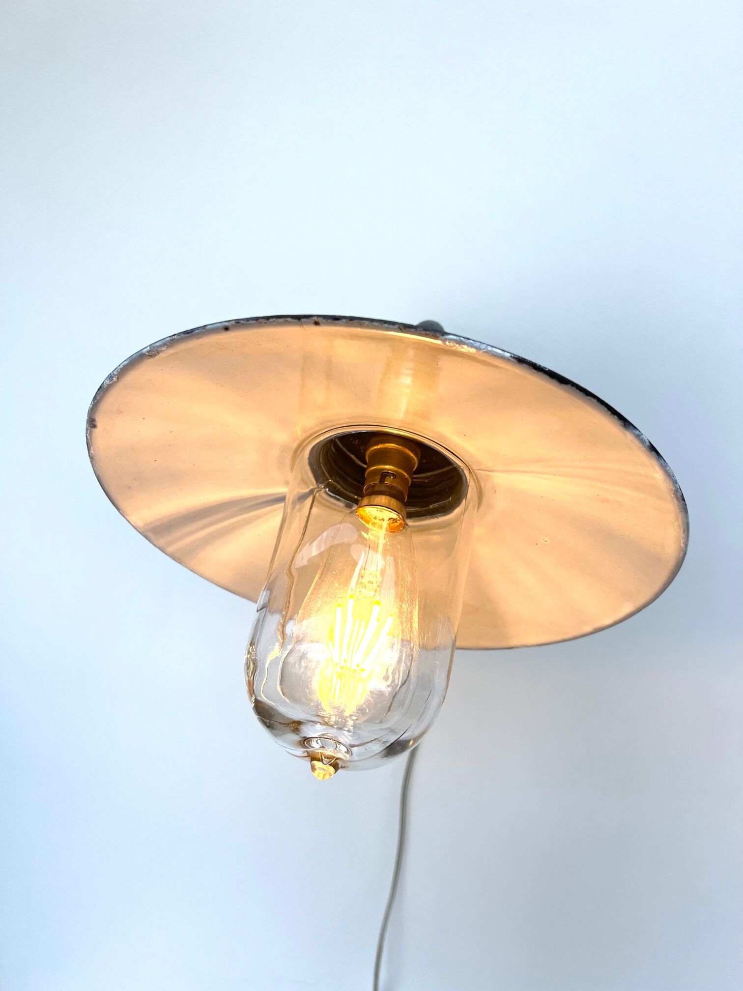 Wall lamp COL de Cygne authentic steel cast old lamp 1920 1930