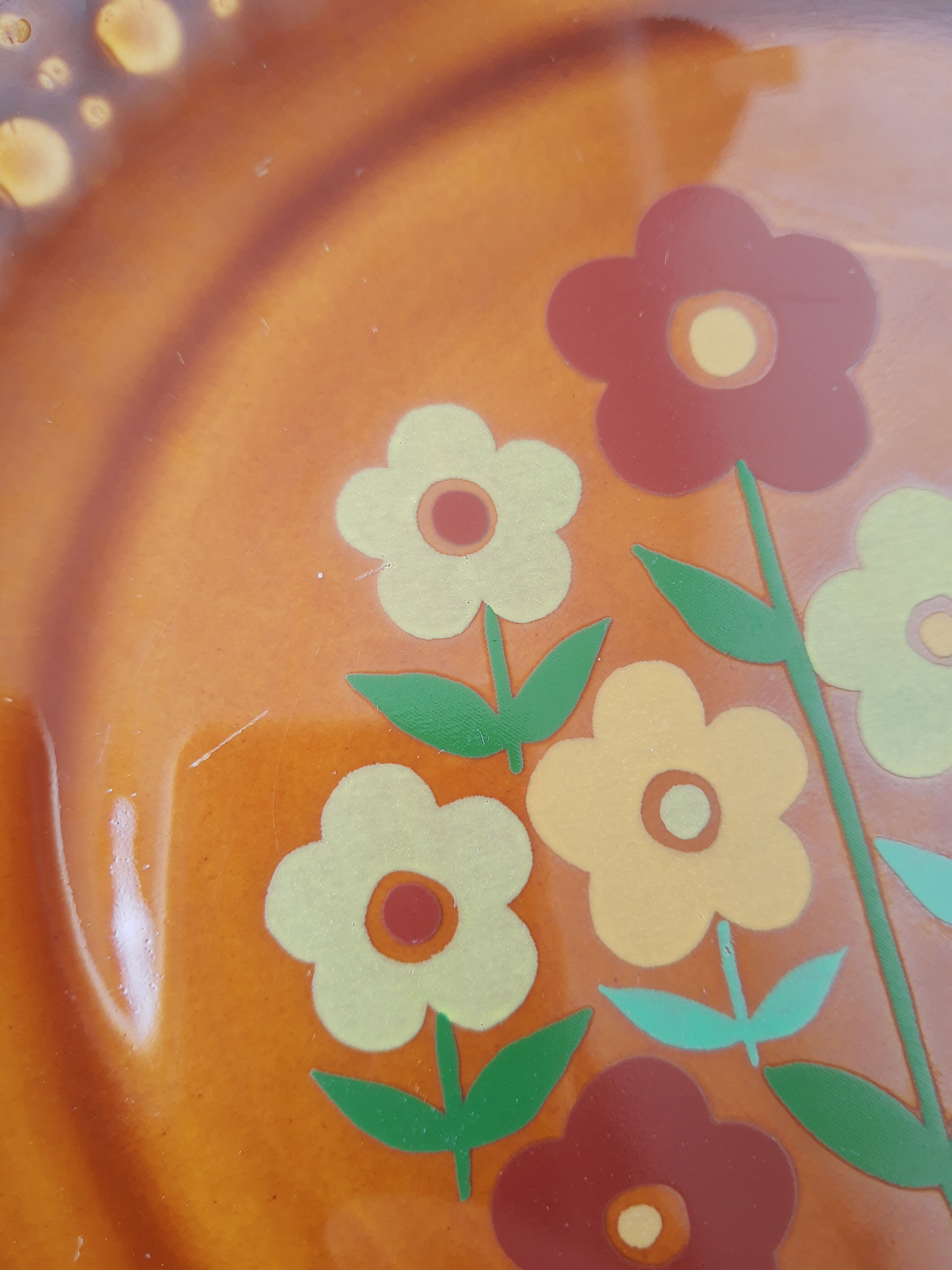 Vintage Tulowice flower deep plate