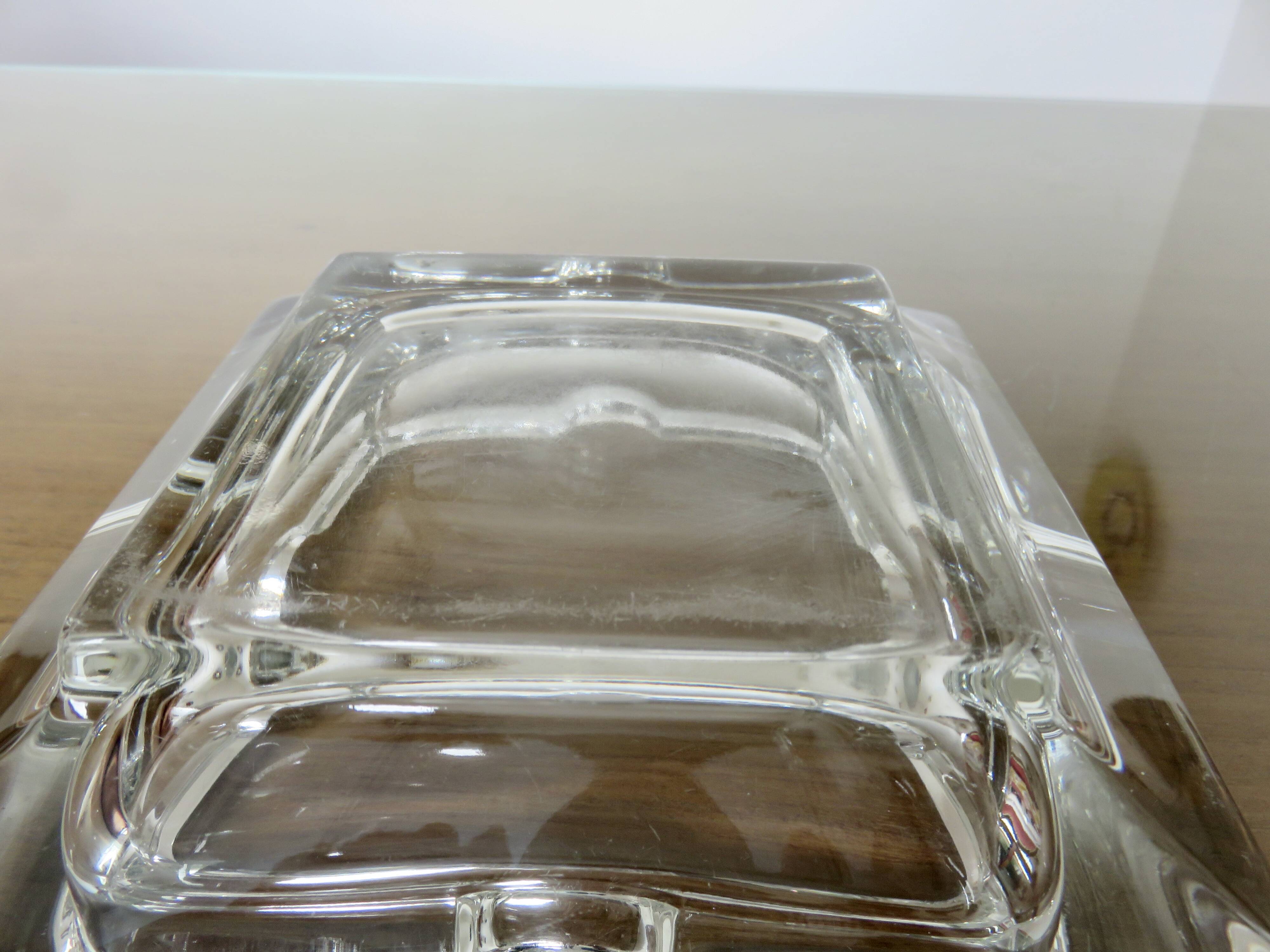 Large crystal table ashtray, France, 1970s
