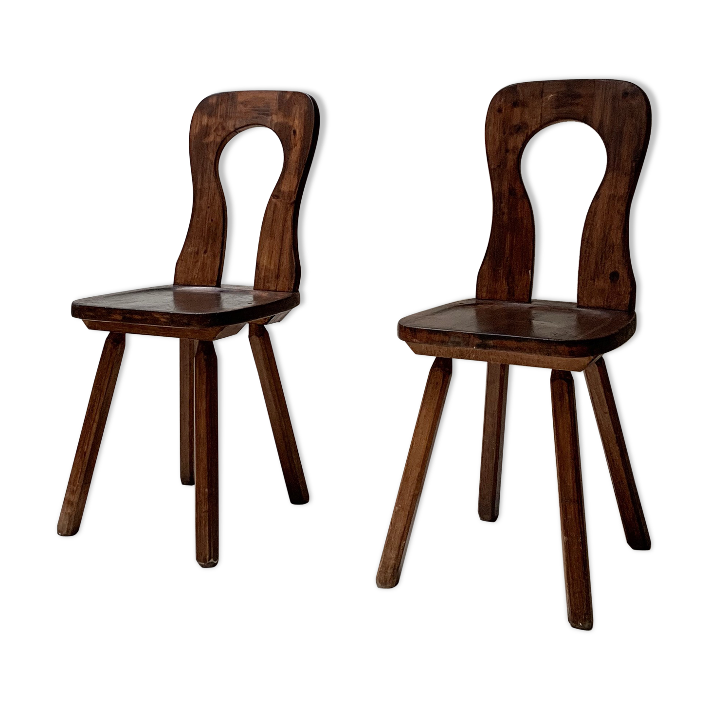 Pair of free-form wooden chairs, 1950S