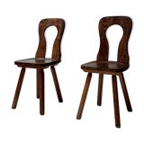 Pair of free-form wooden chairs, 1950S