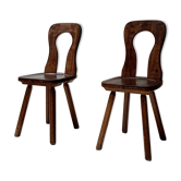 Pair of free-form wooden chairs, 1950S