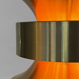 Pendant light in golden brushed aluminum by lyskaer belysning. denmark 1970s