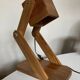 Lampe cocotte articulée en bois de pin 1970