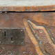 Old Spanish chest with a carved inscription — “I am from Jerónimo Vázquez”