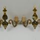 Pair of wall lamps with two lights in Louis XV style bronze