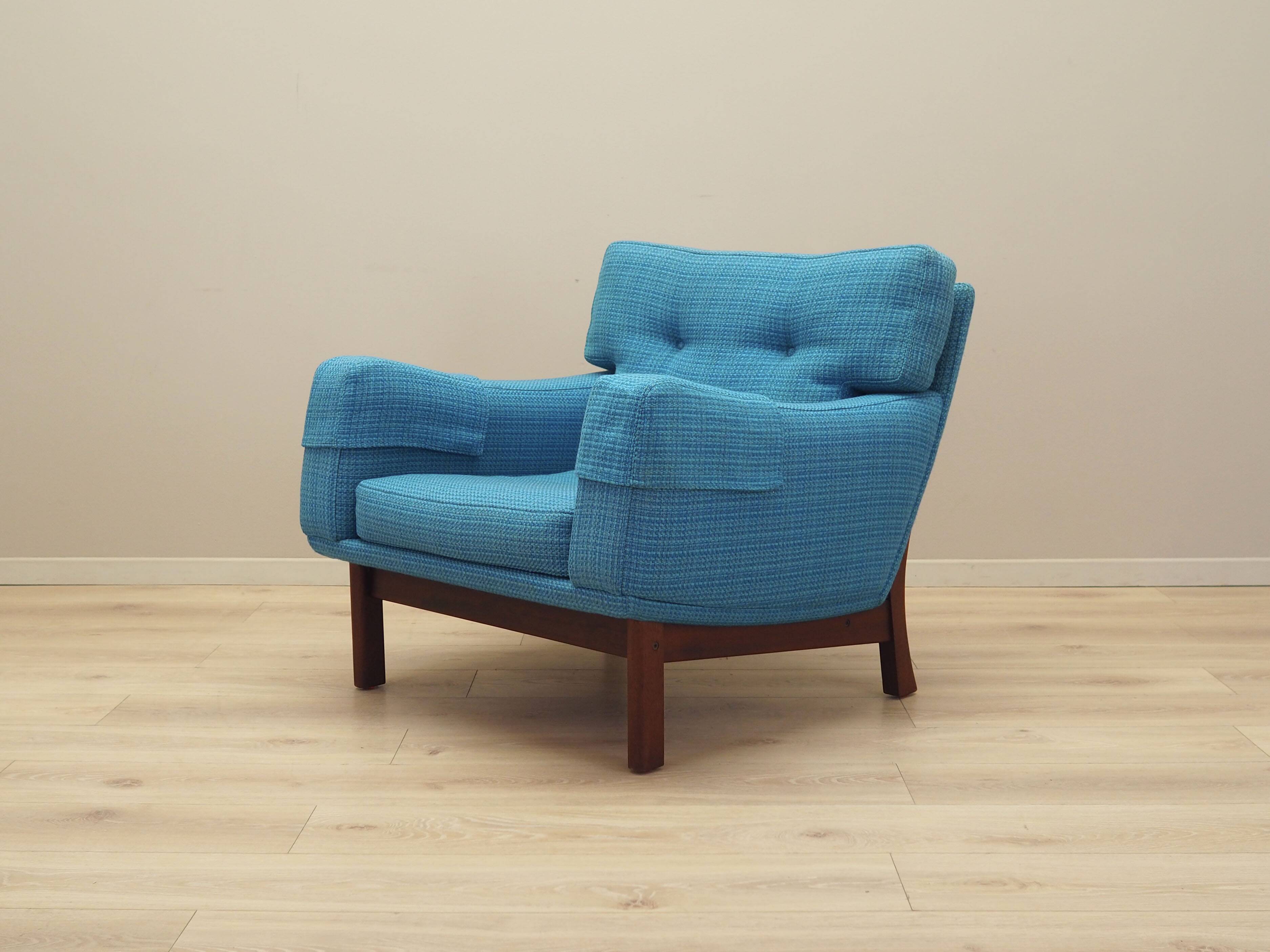 Blue armchair, Danish design, 1960s, production: Denmark